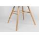 Lot de 2 Chaises Résine Gris Clair et Bois Naturel Albert Kuip Zuiver Assise de Table 49x55x81,5cm