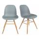 Lot de 2 Chaises Résine Gris Clair et Bois Naturel Albert Kuip Zuiver Assise de Table 49x55x81,5cm