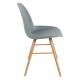 Lot de 2 Chaises Résine Gris Clair et Bois Naturel Albert Kuip Zuiver Assise de Table 49x55x81,5cm