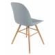 Lot de 2 Chaises Résine Gris Clair et Bois Naturel Albert Kuip Zuiver Assise de Table 49x55x81,5cm