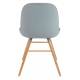 Lot de 2 Chaises Résine Gris Clair et Bois Naturel Albert Kuip Zuiver Assise de Table 49x55x81,5cm