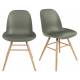 Lot de 2 Chaises Résine Vert et Bois Naturel Albert Kuip Zuiver Assise de Table 49x55x81,5cm