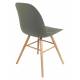 Lot de 2 Chaises Résine Vert et Bois Naturel Albert Kuip Zuiver Assise de Table 49x55x81,5cm