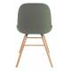 Lot de 2 Chaises Résine Vert et Bois Naturel Albert Kuip Zuiver Assise de Table 49x55x81,5cm