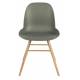 Lot de 2 Chaises Résine Vert et Bois Naturel Albert Kuip Zuiver Assise de Table 49x55x81,5cm