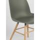 Lot de 2 Chaises Résine Vert et Bois Naturel Albert Kuip Zuiver Assise de Table 49x55x81,5cm