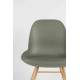 Lot de 2 Chaises Résine Vert et Bois Naturel Albert Kuip Zuiver Assise de Table 49x55x81,5cm