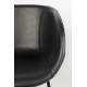 Lot de 2 Chaises Feston Zuiver Siège Design Noir Assise de Table en Polyuréthane 55x56,5x77cm