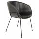 Lot de 2 Chaises Feston Zuiver Siège Design Noir Assise de Table en Polyuréthane 55x56,5x77cm