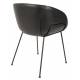 Lot de 2 Chaises Feston Zuiver Siège Design Noir Assise de Table en Polyuréthane 55x56,5x77cm