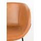 Lot de 2 Chaises Feston Zuiver Siège Design Marron Assise de Table en Polyuréthane 55x56,5x77cm