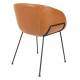 Lot de 2 Chaises Feston Zuiver Siège Design Marron Assise de Table en Polyuréthane 55x56,5x77cm