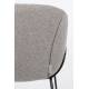 Lot de 2 Chaises Feston Zuiver Siège Design Gris Assise de Table en Tissu 55x56,5x77cm