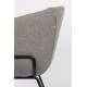 Lot de 2 Chaises Feston Zuiver Siège Design Gris Assise de Table en Tissu 55x56,5x77cm