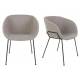 Lot de 2 Chaises Feston Zuiver Siège Design Gris Assise de Table en Tissu 55x56,5x77cm