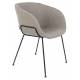 Lot de 2 Chaises Feston Zuiver Siège Design Gris Assise de Table en Tissu 55x56,5x77cm