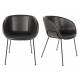 Lot de 2 Chaises Feston Zuiver Siège Design Noir Assise de Table en Polyuréthane 55x56,5x77cm