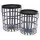 Set de 2 Paniers Enzo Deux Corbeilles Panières en Métal Noir 40x40x48cm