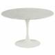 Table de Repas Marbella Athezza Table Ronde Séjour Salle à Manger en Marbre et Métal Blanc 75x120x120cm
