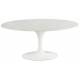 Table de Repas Marbella Athezza Table Ovale Séjour Salle à Manger en Marbre et Métal Blanc 75x120x180cm