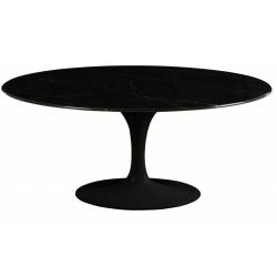 Table de Repas Marbella Athezza Table Ovale Séjour Salle à Manger en Marbre et Métal Blanc 75x120x180cm