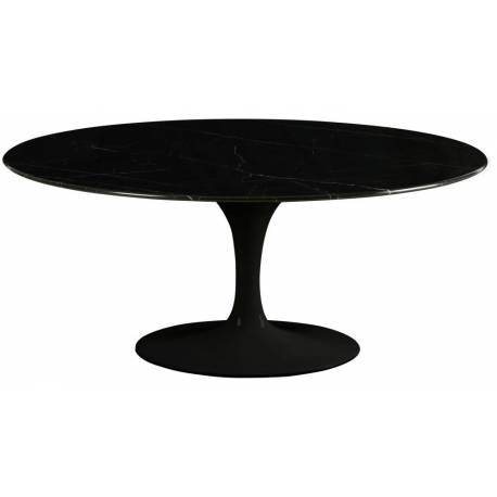 Table de Repas Marbella Athezza Table Ovale Séjour Salle à Manger en Marbre et Métal Blanc 75x120x180cm