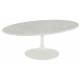 Table Basse Marbella Athezza Table Ovale Table d'Appoint en Marbre et Métal Blanc 40x70x120cm