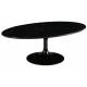 Table Basse Marbella Athezza Table Ovale Table d'Appoint en Marbre et Métal Noir 40x70x120cm