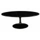 Table Basse Marbella Athezza Table Ovale Table d'Appoint en Marbre et Métal Noir 40x70x120cm