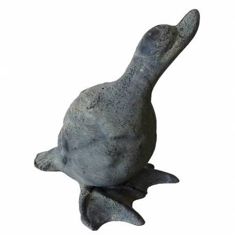 Escargot à Poser Cache Clé Sculpture en Fonte Patinée Marron 7x15cm