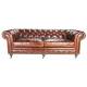 Canapé Chesterfield 3 Places Chocolat Signature Sofa Vintage Assise de Salon en Cuir Couleur Chocolat 77x96x223cm