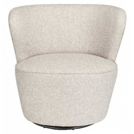 Fauteuil Barnabé Pivotant Signature Siège de Salon en Tramé Couleur Lin 72x74x76cm