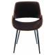 Chaise Mannix Signature Assise de Table Tendance Siège en Velours Marron, Noyer Naturel et Métal Noir 45x46x77cm