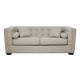 Canapé Roma 3 Places Signature Sofa Design Assise de Salon en Tissu Tramé Gris 76x94x206cm