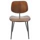 Lot de 2 Chaises Olympia Signature Assises de Table Tendance Sièges en Noyer Couleur Naturelle et Métal Noir 45x46x77cm