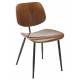 Lot de 2 Chaises Olympia Signature Assises de Table Tendance Sièges en Noyer Couleur Naturelle et Métal Noir 45x46x77cm