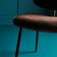 Lot de 2 Chaises Olympia Signature Assises de Table Sièges en Noyer Couleur Naturelle, Métal Noir et Velours Marron 45x46x77cm