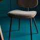 Lot de 2 Chaises Olympia Signature Assises de Table Sièges en Noyer Couleur Naturelle, Métal Noir et Velours Gris 45x46x77cm