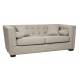 Canapé Roma 3 Places Signature Sofa Design Assise de Salon en Tissu Tramé Gris 76x94x206cm