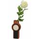 Vase Mix Décoration à Poser Design Pot de Fleurs Tendance en Terre Cuite Orange, Blanc et Noir 7x11x27cm