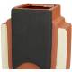 Vase Mix Décoration à Poser Design Pot de Fleurs Tendance en Terre Cuite Orange, Blanc et Noir 8x13x25cm