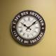 Horloge Murale Pendule Ronde de Cuisine ou Salon en Bois et Papier Café Des Artistes 4x34x34cm