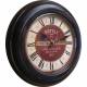 Horloge Murale en Métal avec Vitre en Plexiglass Pendule de Cuisine Hotels St James Marron 4x32x32cm