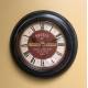 Horloge Murale en Métal avec Vitre en Plexiglass Pendule de Cuisine Hotels St James Marron 4x32x32cm
