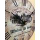 Horloge Murale Pendule Ronde en Bois et Papier Grand Vin de Bourgogne 4x16x16cm