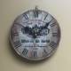 Horloge Murale Pendule Ronde en Bois et Papier Grand Vin de Bourgogne 4x16x16cm