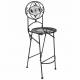 Chaise Haute Pliante Fauteuil de Bar Pliable ou pour Ilot Central en Fer Forgé Marron 67x72x115cm