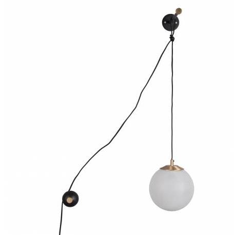Applique Murale Bulan Dutchbone Eclairage Mural d'Appoint Lumière Ronde en Métal et Verre 31,5x63x76cm