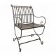 Fauteuil de Jardin Anton Chaise Siège de Salon de Jardin à 2 Accoudoirs Banquette Extérieure en Fer Marron 53x62x87cm