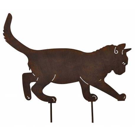 Chat A Piquer Decoration De Jardin Ombre Silhouette En Metal Marron 0 5x35x37cm L Heritier Du Temps